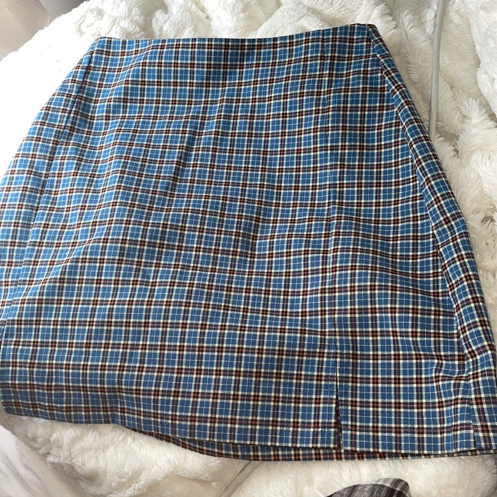 OS Pacsun Skirt Blue/Brown/White plaid